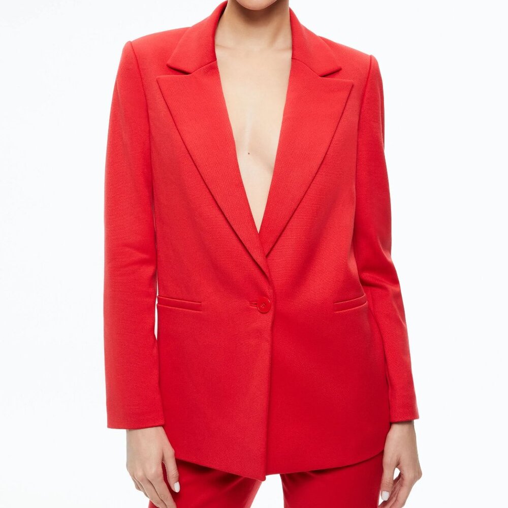 Alice + Olivia Red Denny Blazer Size 12